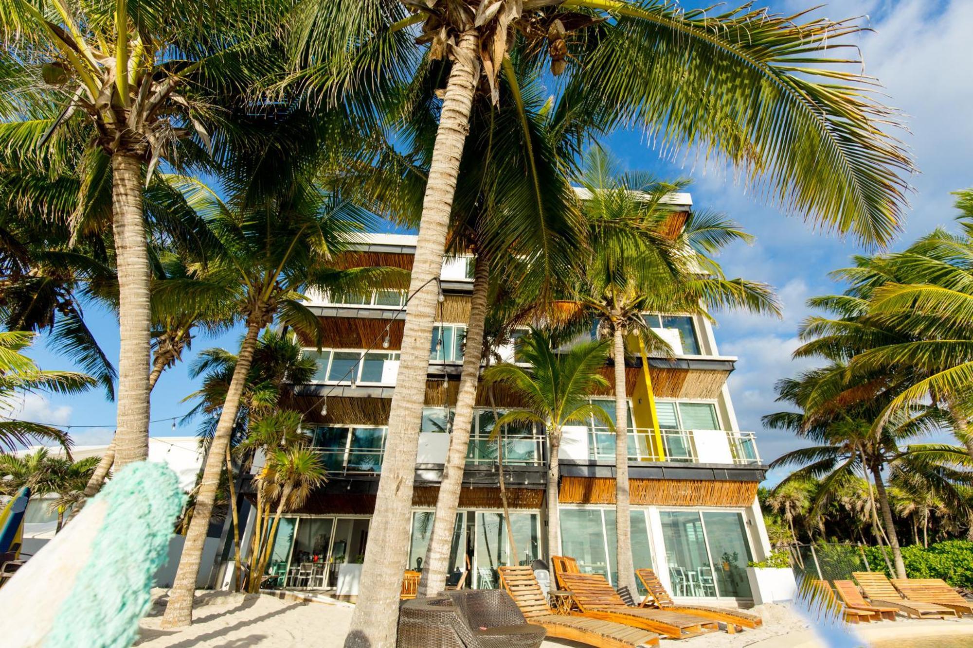 Angelina 28 Beachfront And Family Apartments - Modern And Relaxing Long Stays - 20 Min From Cancun Airport Puerto Morelos Eksteriør billede